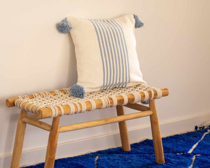 Sky blue striped cushion cover 1 